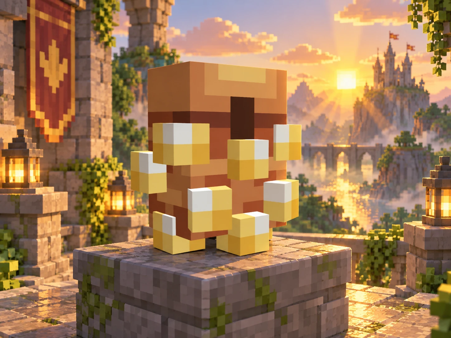 Arte de apresentação da skin digital de mochila Aurora Radiante