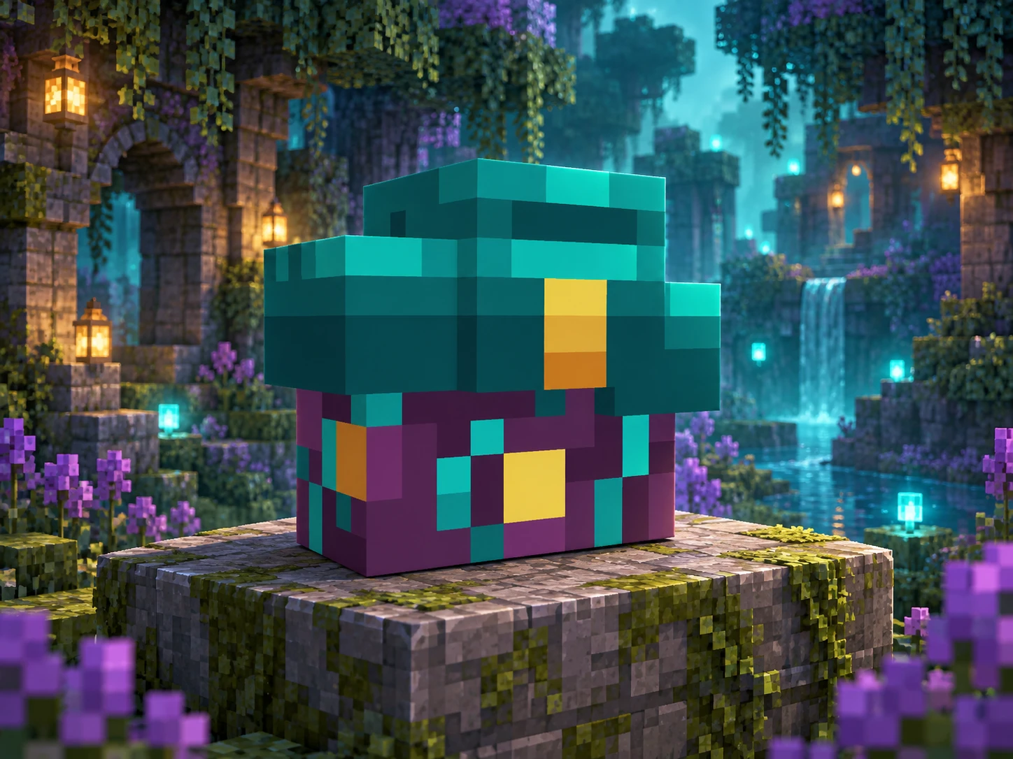 Arte de apresentação da skin digital de mochila Bosque Onírico