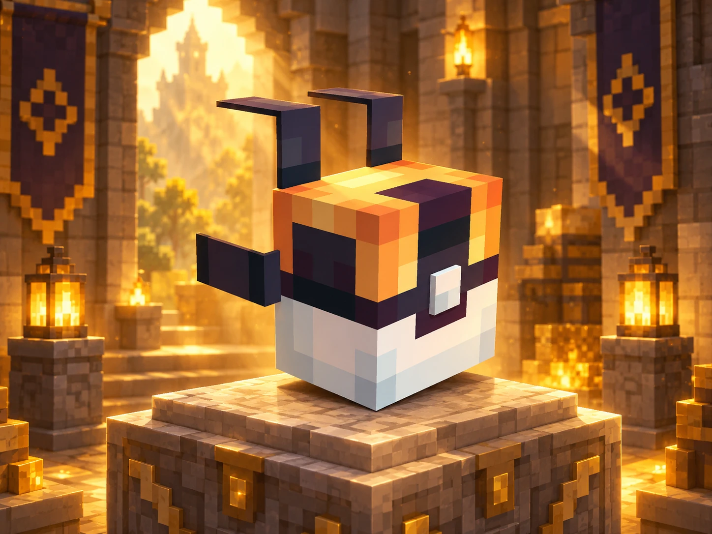 Arte de apresentação da skin digital de mochila Esfera Âmbar