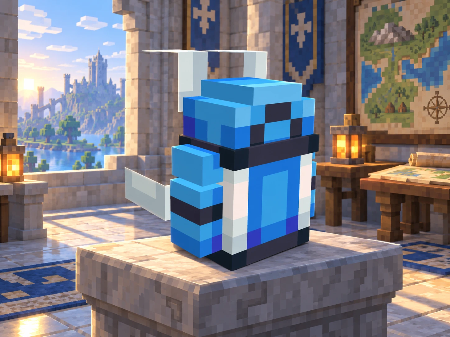 Arte de apresentação da skin digital de mochila Expedição Celeste