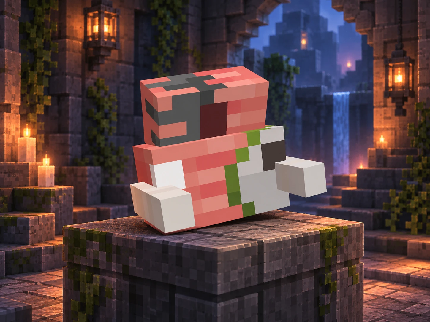 Arte de apresentação da skin digital de mochila Presas do Abismo