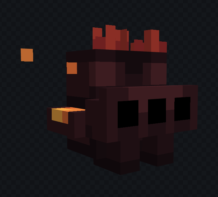 Visual real da skin de mochila Cidadela Infernal