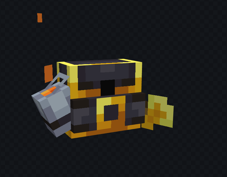 Visual real da skin de mochila Fortaleza Dourada