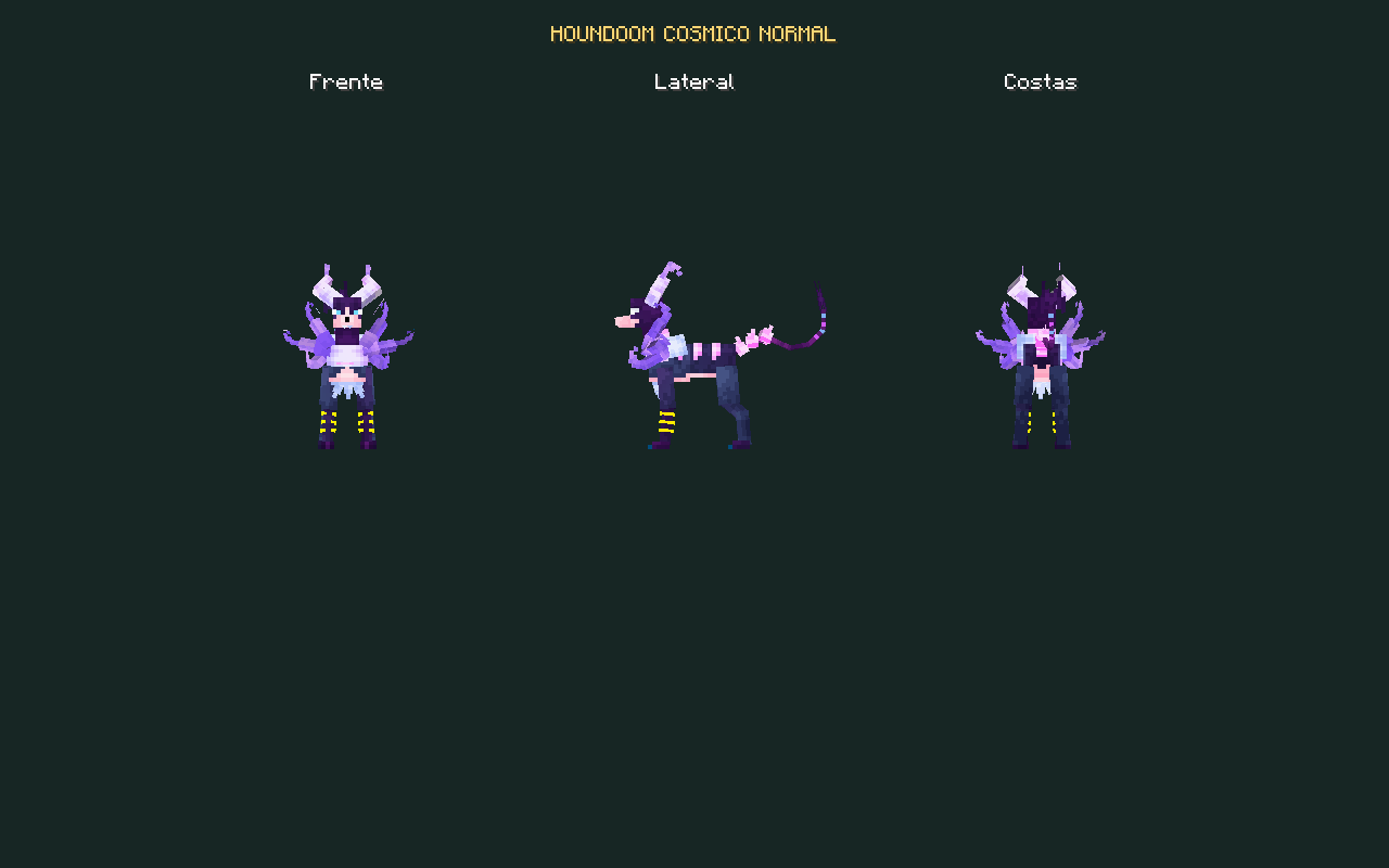 Houndoom Cósmico: vistas reais de frente, lateral e costas