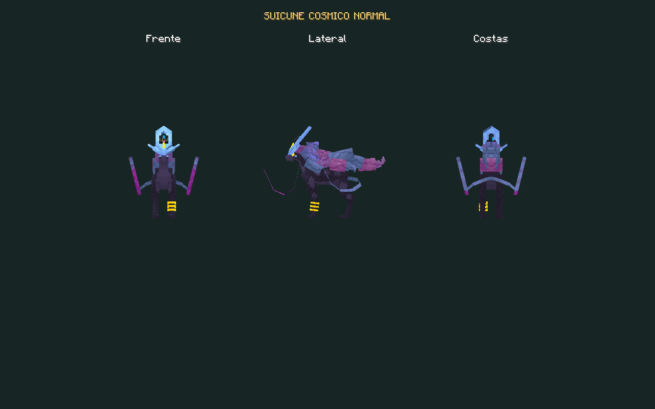 Suicune Cósmico: vistas reais de frente, lateral e costas