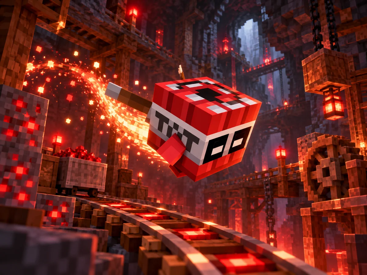 Lumino de Estopim em uma cena Minecraft inspirada em seu bioma