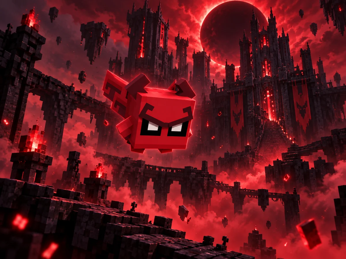 Lumino Sombrio em uma cena Minecraft inspirada em seu bioma